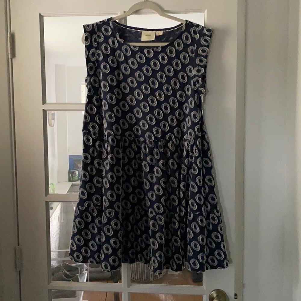 maeve blue and white babydoll dress